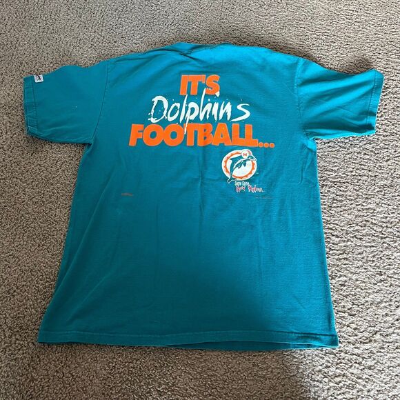 VTG 1995 Miami Dolphins It’s Not Just Football Shirt Nutmeg‎ Lee Mens Size Large - Picture 1 of 9